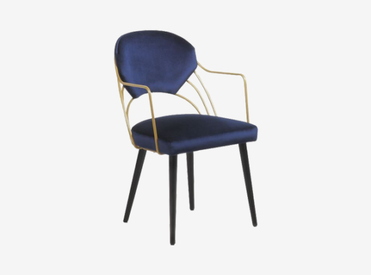 Suede Tub Orange Iron Chair